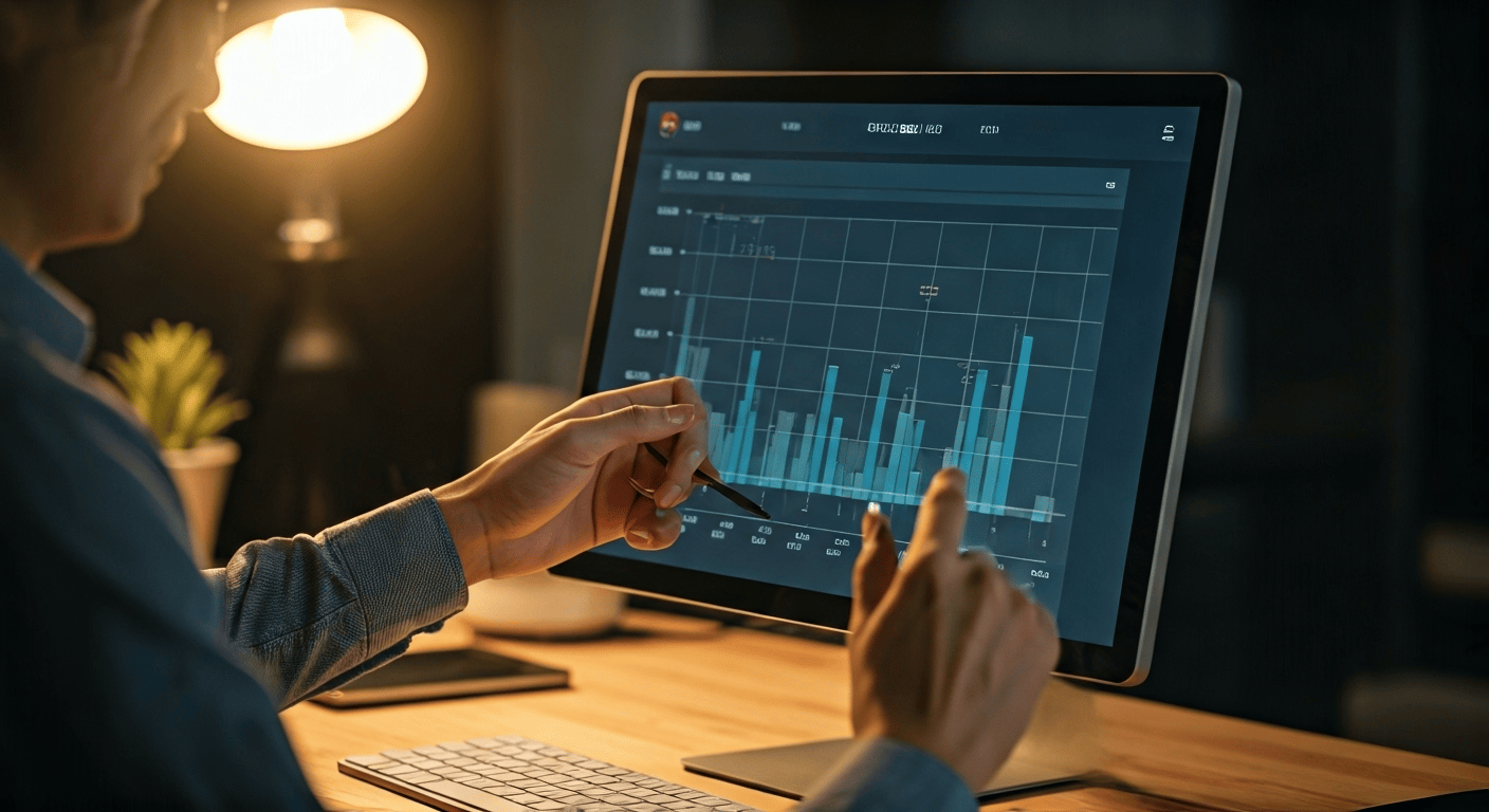 SEO metrics dashboard display