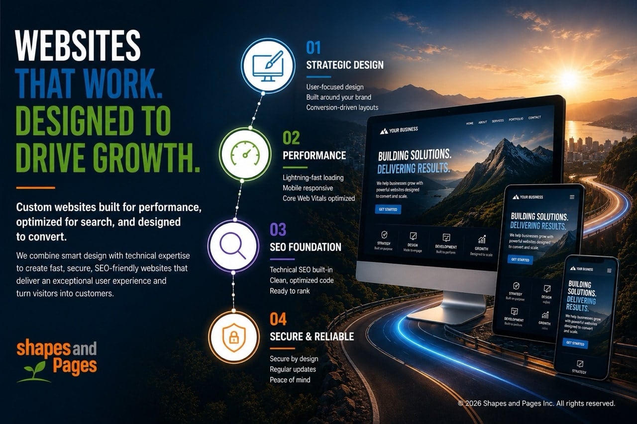 websites Websites built for performance, optimized for search and designed to convert.